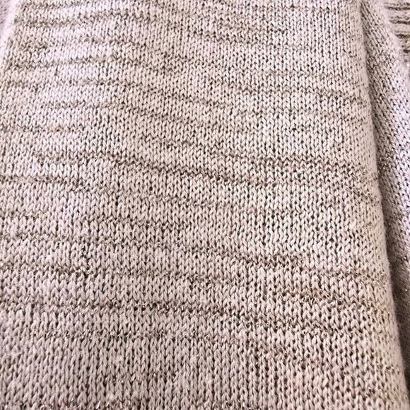 Esprit Womens Cardigan Sz S Cream Lurex Metallic Gold Striped V-Neck Open Front - Picture 10 of 10
